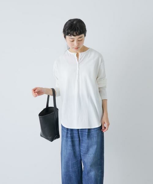 かぐれ / かぐれ Tシャツ | ヘンリーネックコットンカットソー | 詳細1
