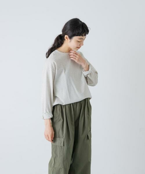 かぐれ / かぐれ Tシャツ | ナローボーダーロングカットソー（オフホワイト）