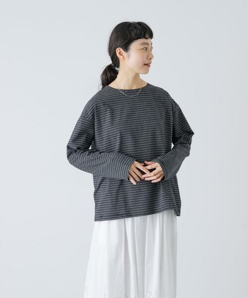 かぐれ / かぐれ Tシャツ | ナローボーダーロングカットソー | 詳細14
