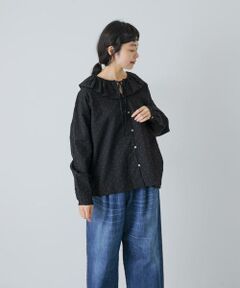 かぐれ / かぐれ シャツ・ブラウス | フリルネックドットブラウス