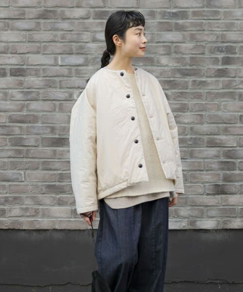 中綿ノーカラージャケット （ダウンジャケット・ベスト）｜＊＊かぐれ
