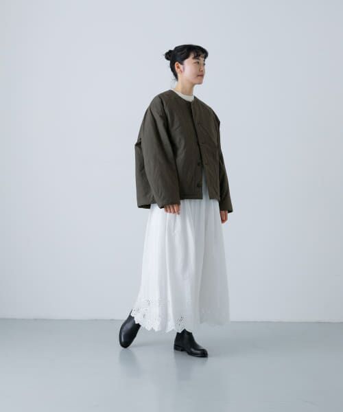 かぐれ　中綿ノーカラージャケット　チャコール 楽天市場】中綿ノーカラージャケット かぐれ カグレ ジャケット