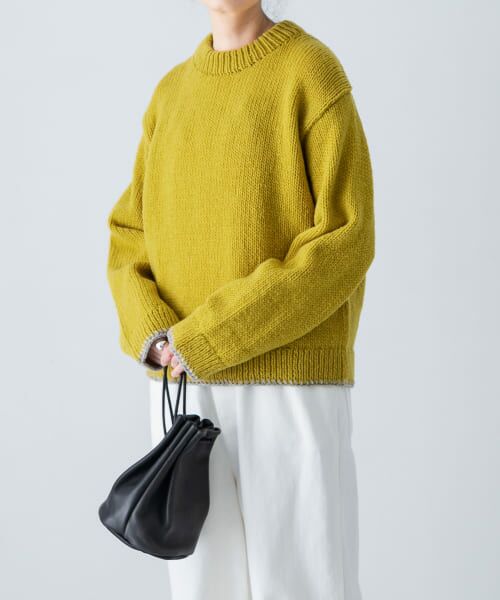 ＊＊かぐれ / かぐれ ニット・セーター | ペルーヘムステッチニット（YELLOW）
