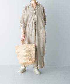 『2サイズ展開』コットンシルクシャツワンピース