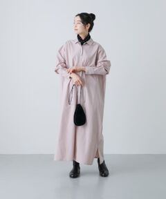 『2サイズ展開』コットンシルクシャツワンピース