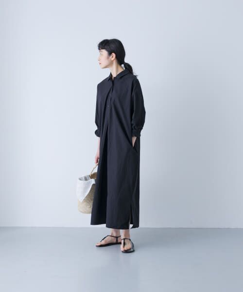 【25SS 完売】かぐれ kagure コットンシルクシャツワンピース マキシ 25SS 完売】かぐれ kagure コットンシルクシャツワンピース