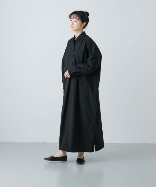 セール】 『2サイズ展開』コットンシルクシャツワンピース