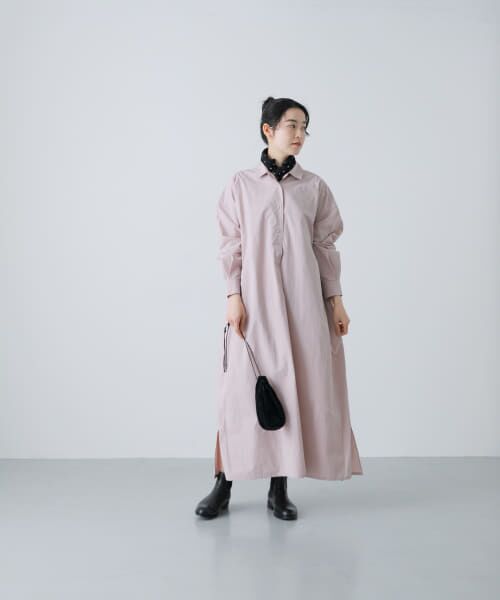 かぐれ 「2サイズ展開」コットンシルク シャツワンピース サイズ0 かぐれ ワンピース 「2サイズ展開」コットンシルクシャツ