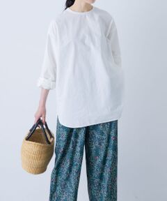 コットンシルククルーネックプルオーバー