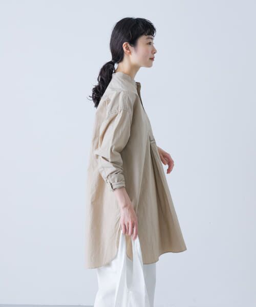 かぐれ　ピンク　コットンシルクチュニックシャツ かぐれ｜コットンシルクチュニックシャツ | Rakuten Fashion