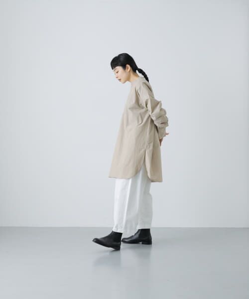 かぐれ　コットンシルクチュニックシャツ(ベージュ) セール】 コットンシルクチュニックシャツ （シャツ・ブラウス