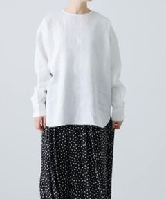 リネンクルーネックプルオーバー