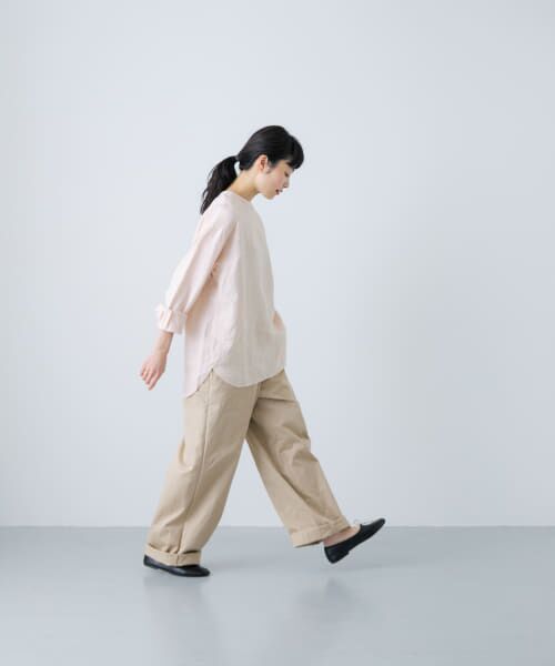 リネンクルーネックプルオーバー （シャツ・ブラウス）｜＊＊か