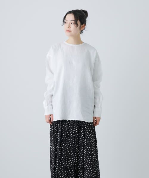 リネンクルーネックプルオーバー （シャツ・ブラウス）｜＊＊か