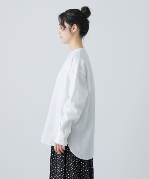 リネンクルーネックプルオーバー （シャツ・ブラウス）｜＊＊か