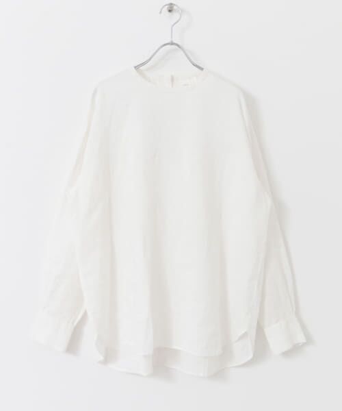 BAGUTTA 新品 リネン プルオーバー クルーネック シャツ ブラウス リネンクルーネックプルオーバー（シャツ/ブラウス）｜かぐれ