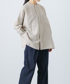 リネンWポケットワイドシャツ