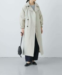 『ユニセックス』コットンリネンオーバートレンチコート