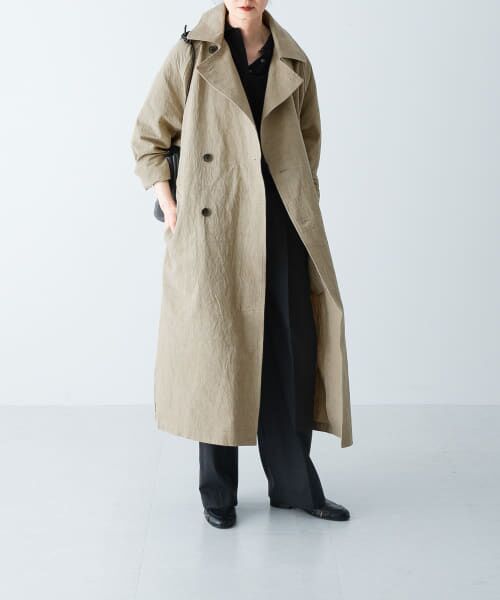 ユニセックス』コットンリネンオーバートレンチコート