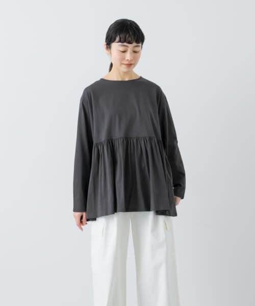 かぐれ ウエストギャザープルオーバー チャコール ウエストギャザープルオーバー （Tシャツ）｜＊＊かぐれ / かぐれ