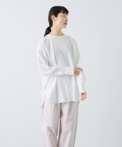 ＊＊かぐれ / かぐれ シャツ・ブラウス | コットンリネンクルーネックシャツ（OFF）