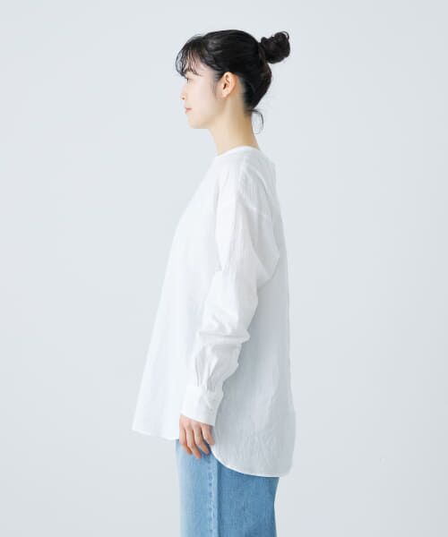 コットンリネンクルーネックシャツ （シャツ・ブラウス