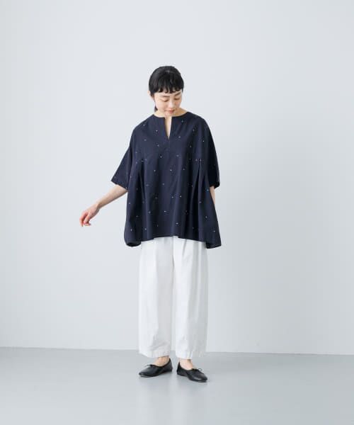 新品　今季　かぐれ　ドット刺しゅうワイドプルオーバー 2025年春夏 楽天市場】ドット刺しゅうワイドプルオーバー／かぐれ（kagure