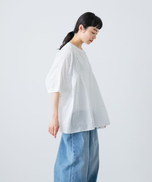 ドット刺しゅうワイドプルオーバー （シャツ・ブラウス