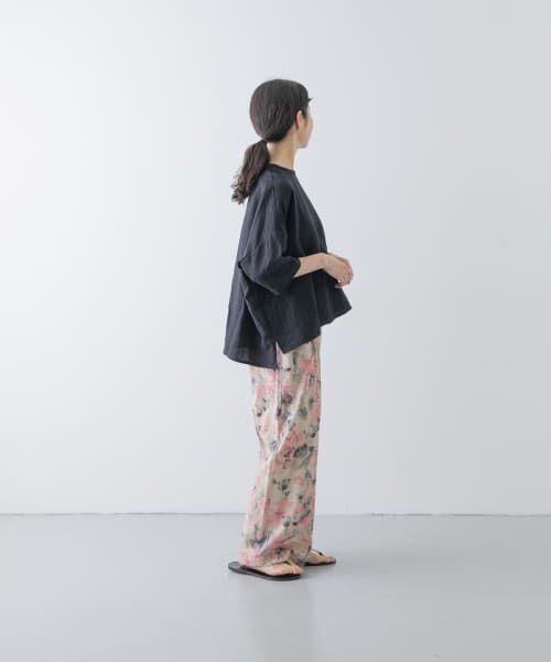 かぐれ リネンクルーネックハーフスリーブ リネンクルーネックハーフスリーブ（シャツ/ブラウス）｜かぐれ