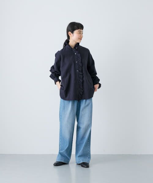 かぐれ　黒 半袖リネンシャツブラウス美品　フリーサイズ　上品で美しい形です。 かぐれ 黒 半袖リネンシャツブラウス美品 フリーサイズ 上品で
