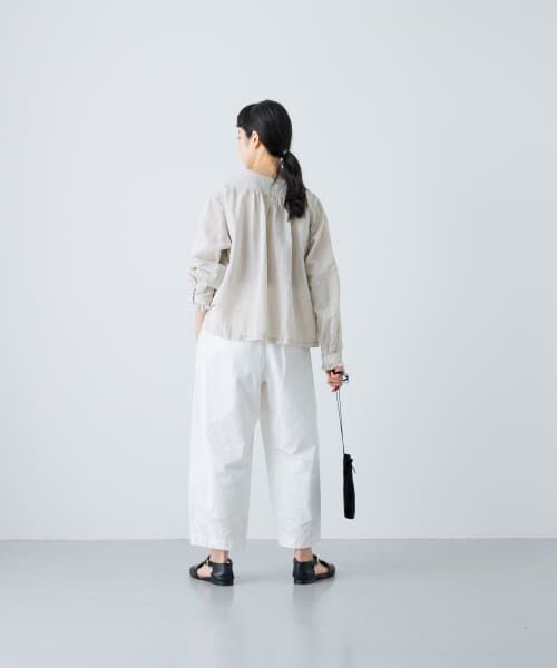 新品タグ付き かぐれ コットンリネンワッシャーフリルブラウス かぐれ｜コットンリネンワッシャーフリルブラウス - かぐれ