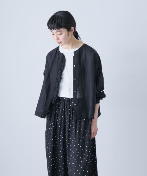 gasa*ガサ　フリルカラーブラウス　コットンリネン 支度する フリルカラーブラウス – GASA＊online store