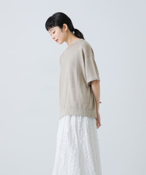かぐれ リネン半袖クルーネックプルオーバー　OFF かぐれ（カグレ）の「リネン半袖クルーネックプルオーバー（T