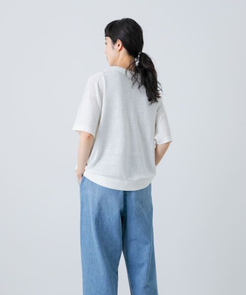 リネン半袖クルーネックニット （ニット・セーター）｜＊＊か