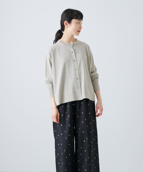 ＊＊かぐれ / かぐれ カーディガン・ボレロ | ハイゲージコットンクルーネックカーディガン（L/GRAY）