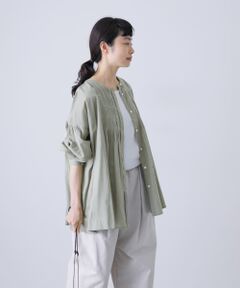 コットンピンタックブラウス