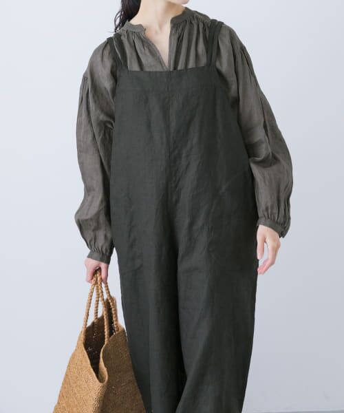 新品　かぐれ　リネンスモックブラウス かぐれ｜リネンスモックブラウス | Rakuten Fashion(楽天