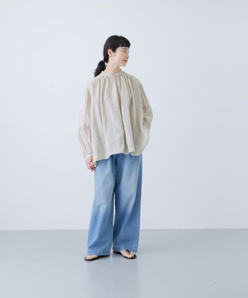 リネンスモックブラウス （シャツ・ブラウス）｜＊＊かぐれ / か