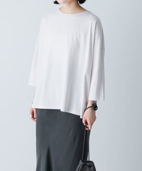 ボートネック7分袖ワイドカットソー （Tシャツ）｜＊＊かぐれ