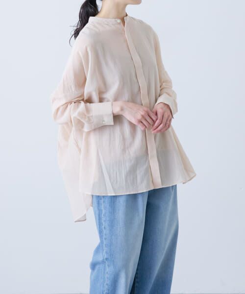 シャツコレクション 紬　レディースシャツブラウス　グレーグリーン　ハンドメイド OTONA トップス シャツ レディース ミント グリーン 長袖 薄手