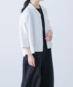 リネンオープンカラーシャツ