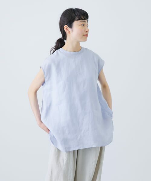 かぐれリネンクルーネックハーフスリーブ リネンクルーネックハーフスリーブ（シャツ/ブラウス）｜かぐれ