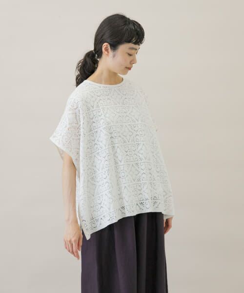 コットンレースポンチョプルオーバー （Tシャツ）｜＊＊かぐれ