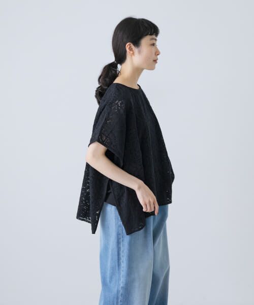コットンレースポンチョプルオーバー （Tシャツ）｜＊＊かぐれ