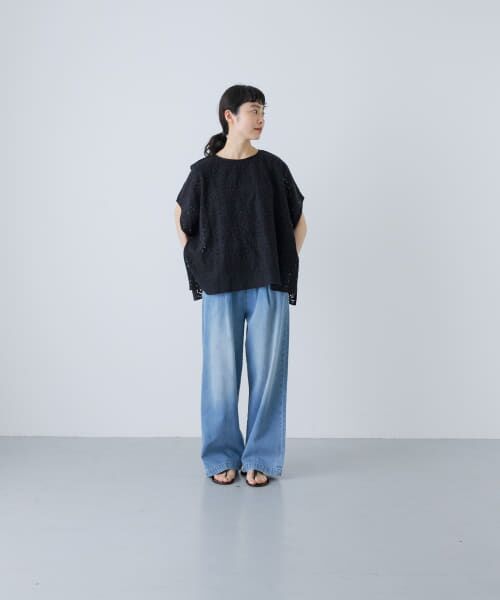 コットンレースポンチョプルオーバー （Tシャツ）｜＊＊かぐれ