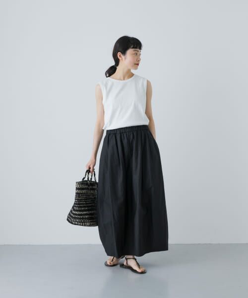 【オシャレ⭐plantation】紺　白　コットンスカート　サイズM コットンリネンコクーンスカート （スカート）｜＊＊かぐれ / か