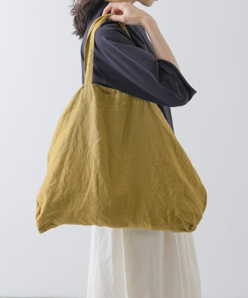 ＊＊かぐれ / かぐれ トートバッグ | リネンビッグトートバッグ（YELLOW KHK）