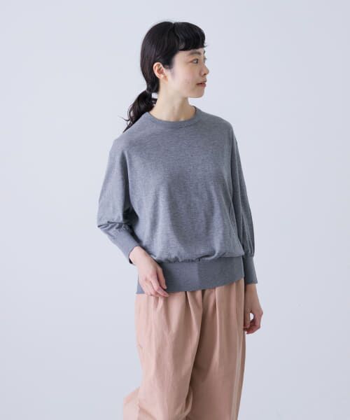 ＊＊かぐれ / かぐれ ニット・セーター | コットンエアリー7分袖プルオーバー（GRAY）
