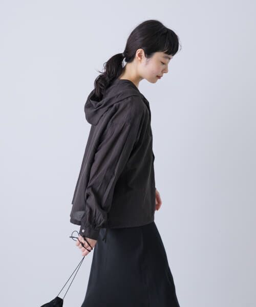 コットンシルクシアーフーディシャツ （シャツ・ブラウス