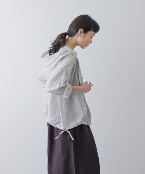 【新品未使用】かぐれ コットンシルクシアーフーディシャツ グレー かぐれ｜コットンシルクシアーフーディシャツ | Rakuten Fashion